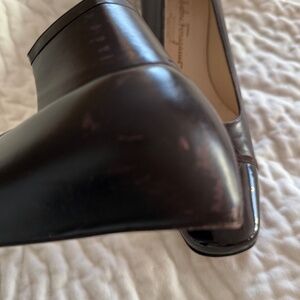 Salvatore Ferragamo Leather Logo Toe Shoes Size 9 Italy